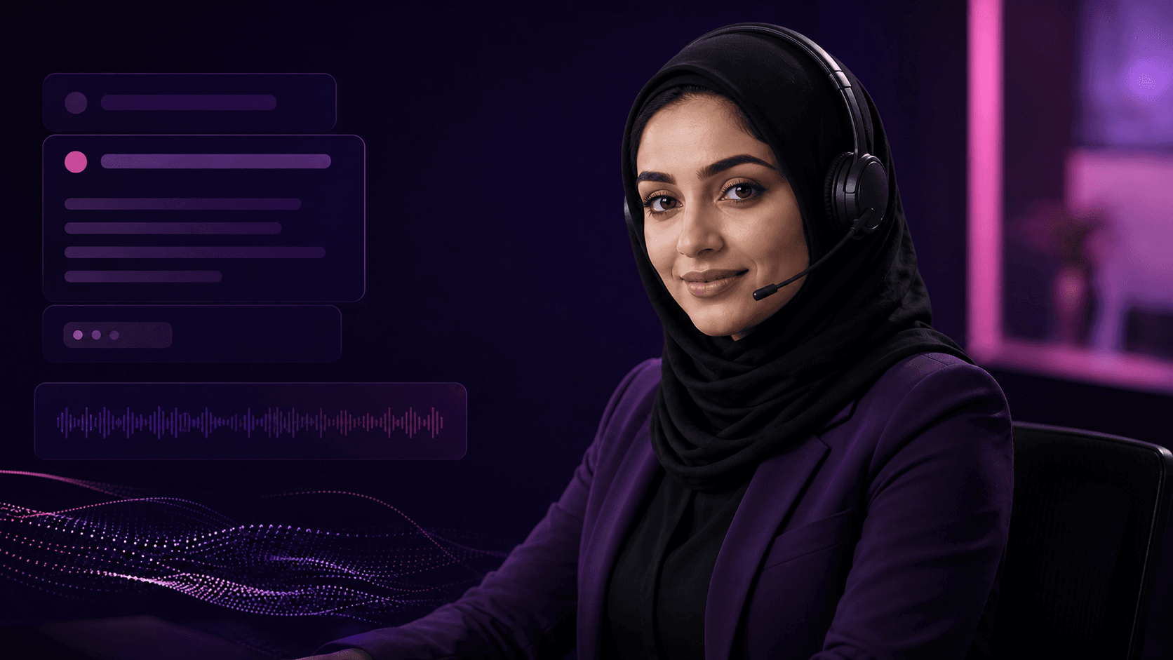 Gulf Arab contact-centre specialist using APEX during a live customer conversation